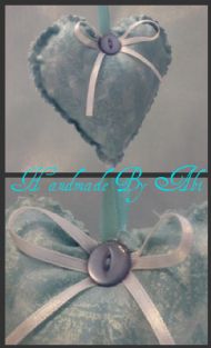 Pale Blue & White Handmade Heart